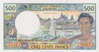 Gallery image for French Pacific Territories p1e: 500 Francs
